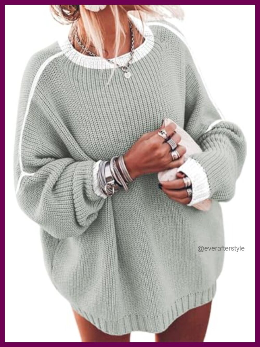 Womens Oversized Chunky Knit Sweater Mock Neck Batwing Sleeve Pullover